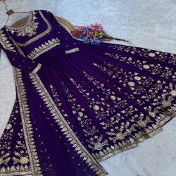 Royal Zari & Sequin Embroidered Georgette Gown with Dupatta